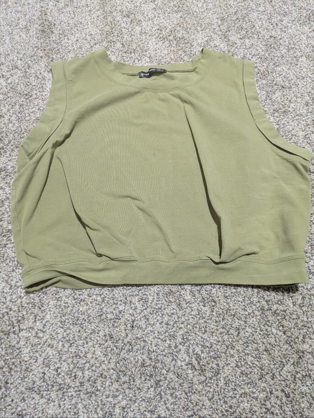 Olive Green Cropped Sleeveless Top